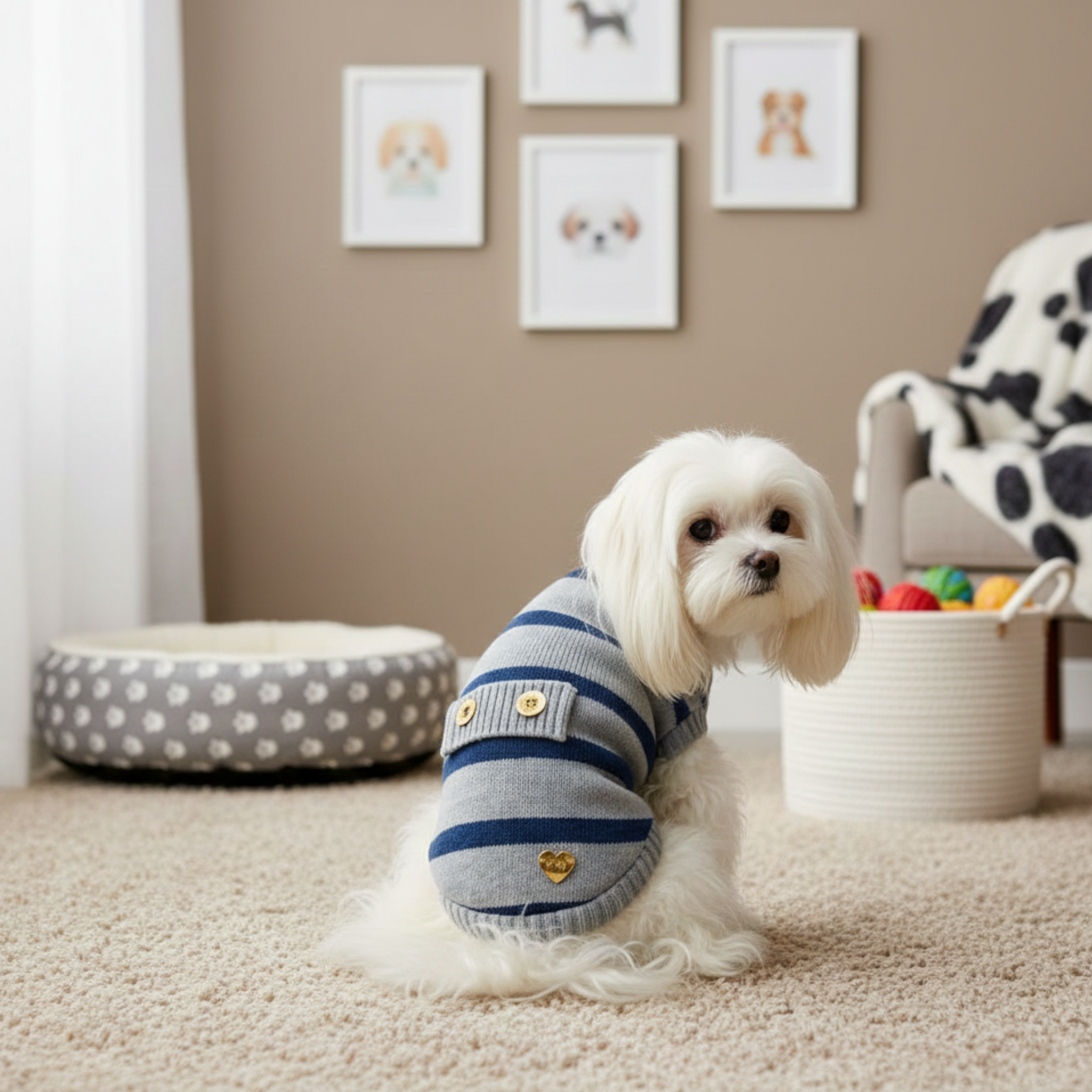 Maglione Lana Merino Classic Stripes per Cani